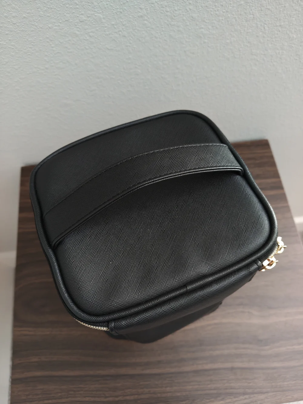 Clear Black Cosmetic Travel Organizer Bag with Gold Zipper